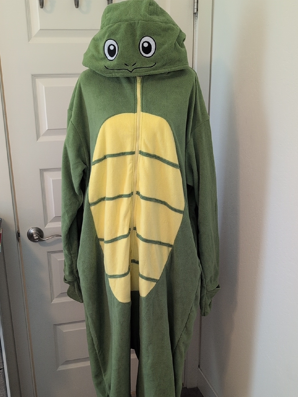 Green Turtle Costume Onesie with Hood Adult Size 2X - Picture 2 of 12